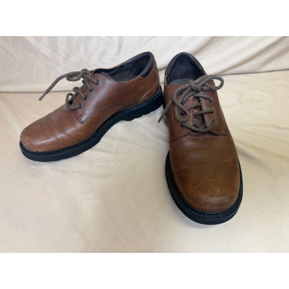 Rockport Hydro-Shield Waterproof Brown Leather Oxfords Mens Size 9M 72124M